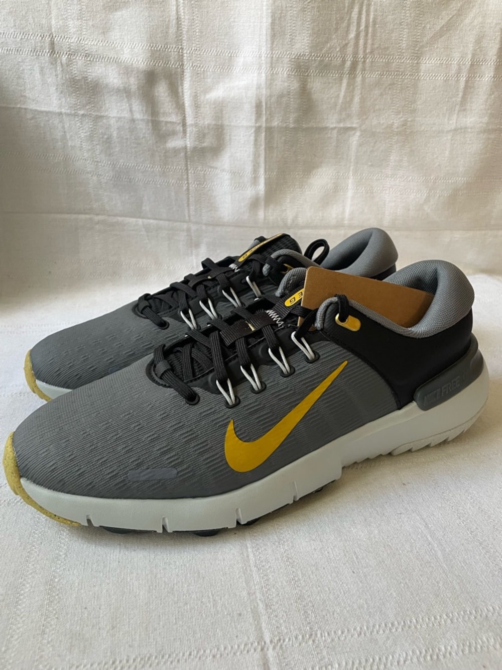 Nike Free Golf NN Black Grey Gold Golf Shoes WIDE Men's Size 10 FQ7875-003